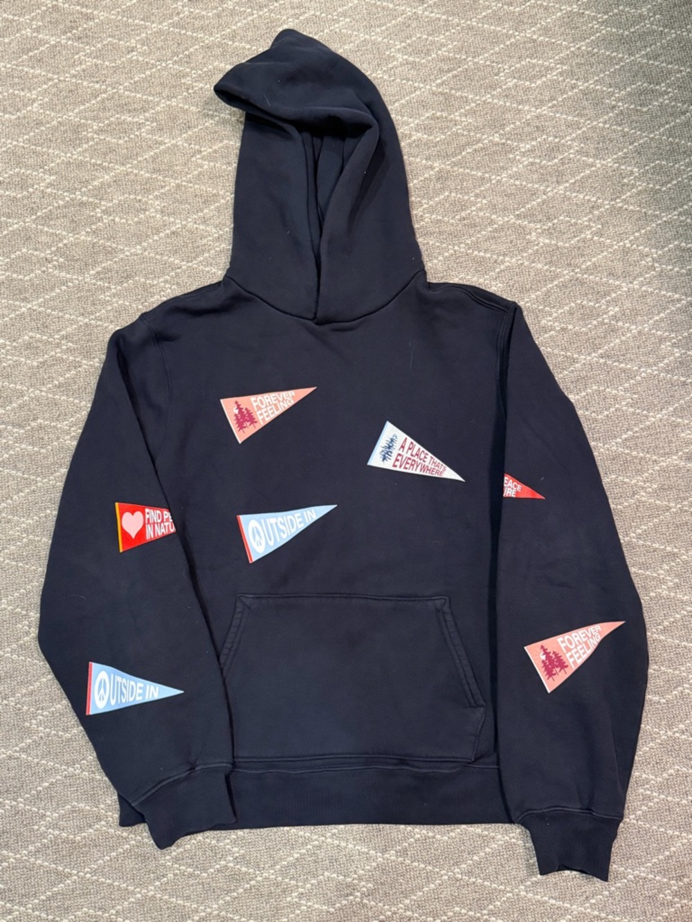 Unisex Madhappy Outdoors Navy flag hoodie